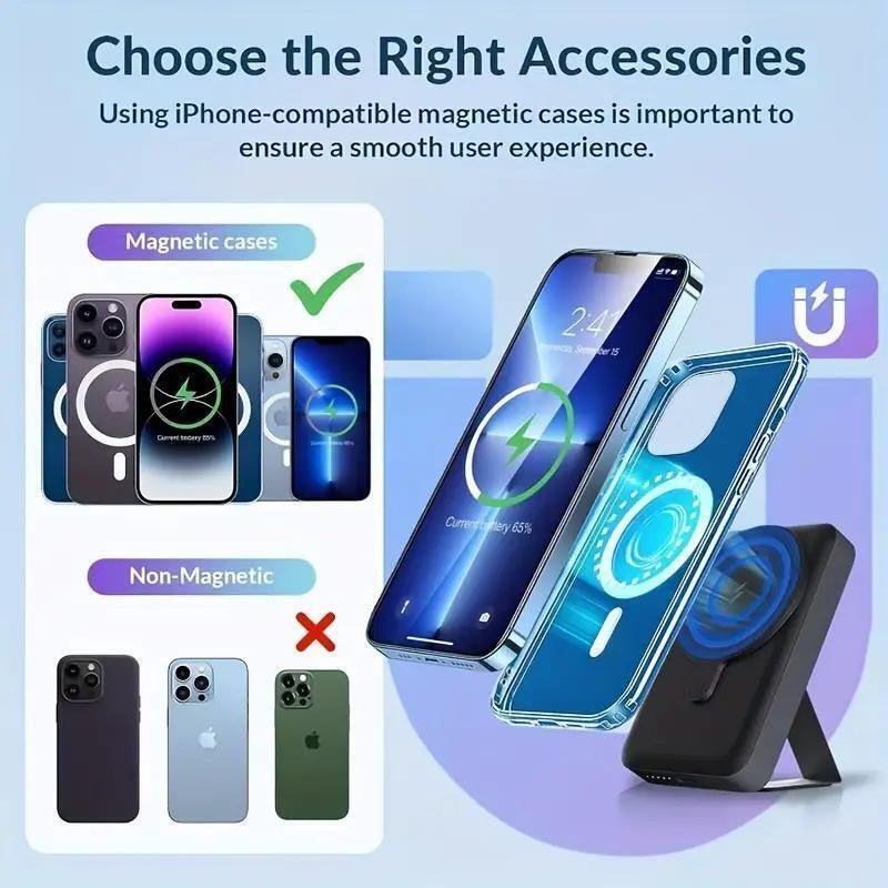 MagSafe Mini 5000mAh Wireless Magnetic Power Bank - Portable Charger for US Users