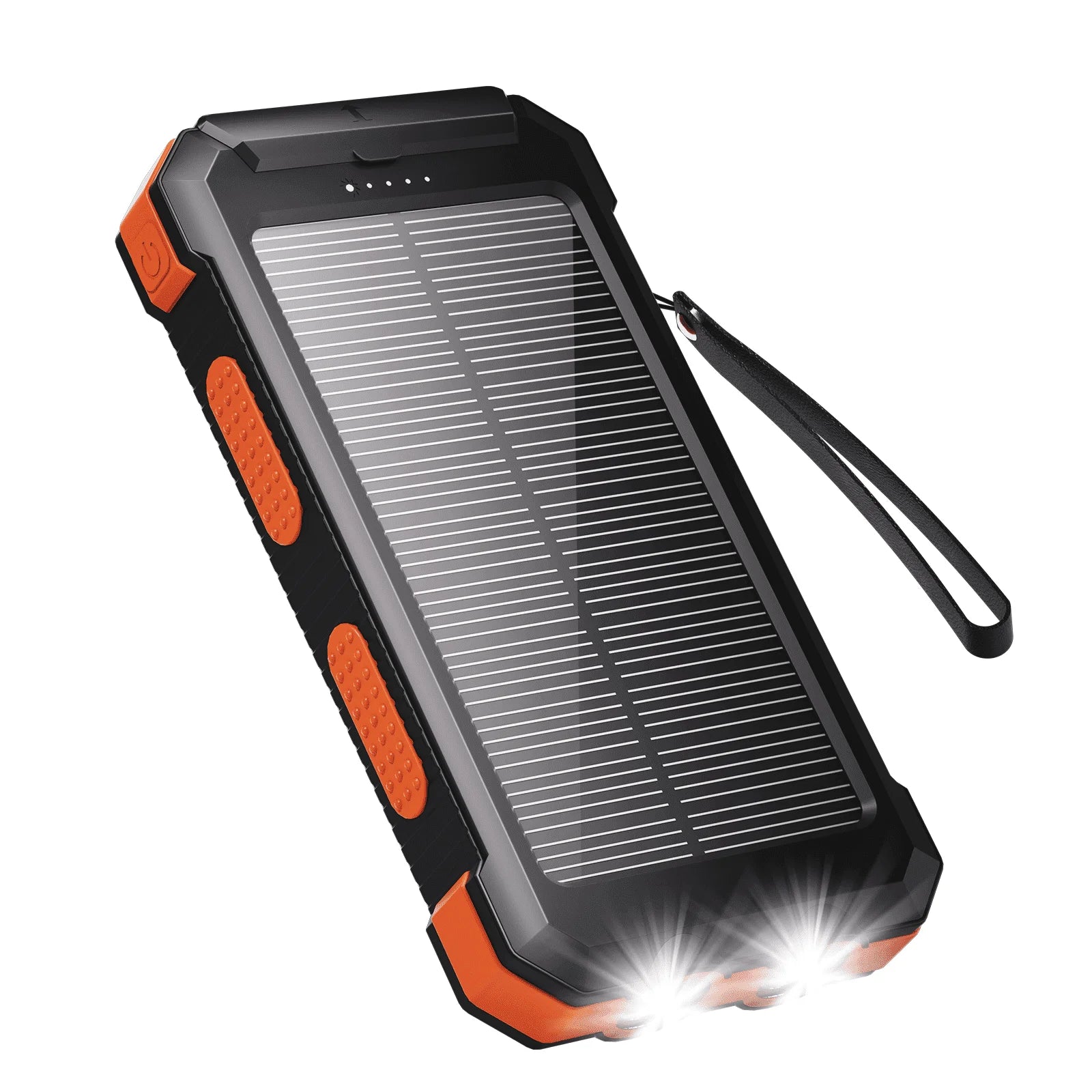 30,000mAh Solar Power Bank for iPhone 17 - 12W Portable Charger for Outdoor Camping and Hiking (Orange)